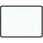 Polka Dots - Pale Green on White Double Sided Fleece Blanket (Large) (Two Sides)