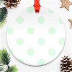 Polka Dots - Pale Green on White Ornament (Round)