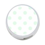 Polka Dots - Pale Green on White 4-Port USB Hub (One Side)