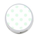 Polka Dots - Pale Green on White 4-Port USB Hub (Two Sides)