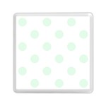 Polka Dots - Pale Green on White Memory Card Reader with Storage (Square)