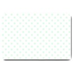 Polka Dots - Pale Green on White Large Doormat