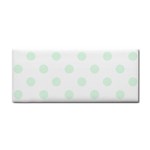Polka Dots - Pale Green on White Hand Towel
