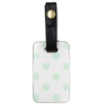 Polka Dots - Pale Green on White Luggage Tag (One Side)
