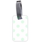Polka Dots - Pale Green on White Luggage Tag (Two Sides)