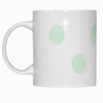 Polka Dots - Pale Green on White White Mug