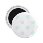 Polka Dots - Pale Green on White 2.25  Magnet