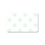 Polka Dots - Pale Green on White Magnet (Name Card)