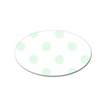 Polka Dots - Pale Green on White Sticker Oval (100 pack)