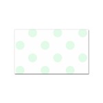 Polka Dots - Pale Green on White Sticker (Rectangular)