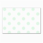 Polka Dots - Pale Green on White Postcards 5  x 7  (Pkg of 10)