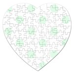 Polka Dots - Pale Green on White Jigsaw Puzzle (Heart)