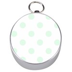 Polka Dots - Pale Green on White Silver Compass
