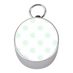 Polka Dots - Pale Green on White Silver Compass (Mini)