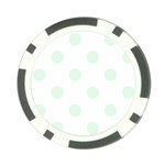 Polka Dots - Pale Green on White Poker Chip Card Guard (10 pack)
