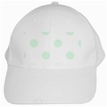 Polka Dots - Pale Green on White White Cap