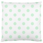Polka Dots - Pastel Green on White Large Cushion Case (One Side)