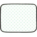 Polka Dots - Pastel Green on White Fleece Blanket (Mini)