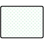 Polka Dots - Pastel Green on White Fleece Blanket (Large) (One Side)