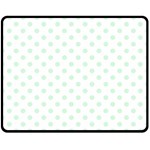 Polka Dots - Pastel Green on White Double Sided Fleece Blanket (Medium) (Two Sides)