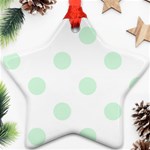 Polka Dots - Pastel Green on White Star Ornament (Two Sides)