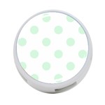 Polka Dots - Pastel Green on White 4-Port USB Hub (Two Sides)