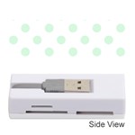 Polka Dots - Pastel Green on White Memory Card Reader (Stick)