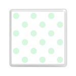 Polka Dots - Pastel Green on White Memory Card Reader with Storage (Square)