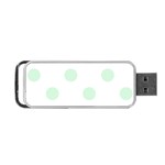 Polka Dots - Pastel Green on White Portable USB Flash (Two Sides)
