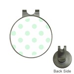 Polka Dots - Pastel Green on White Golf Ball Marker Hat Clip