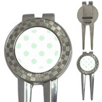 Polka Dots - Pastel Green on White 3-in-1 Golf Divot