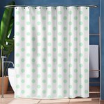 Polka Dots - Pastel Green on White Shower Curtain 60  x 72  (Medium)