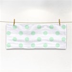 Polka Dots - Pastel Green on White Hand Towel