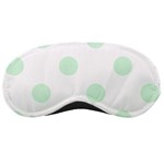 Polka Dots - Pastel Green on White Sleeping Mask