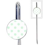 Polka Dots - Pastel Green on White Book Mark