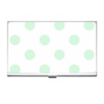 Polka Dots - Pastel Green on White Business Card Holder