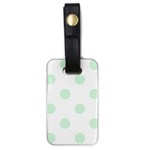 Polka Dots - Pastel Green on White Luggage Tag (One Side)