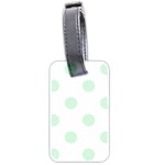 Polka Dots - Pastel Green on White Luggage Tag (Two Sides)