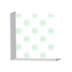 Polka Dots - Pastel Green on White 4 x 4  Acrylic Photo Block