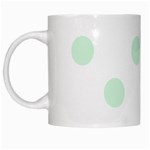 Polka Dots - Pastel Green on White White Mug