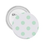 Polka Dots - Pastel Green on White 2.25  Button