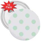 Polka Dots - Pastel Green on White 3  Button (10 pack)