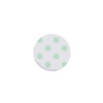 Polka Dots - Pastel Green on White 1  Mini Magnet