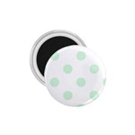 Polka Dots - Pastel Green on White 1.75  Magnet