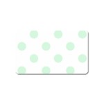 Polka Dots - Pastel Green on White Magnet (Name Card)