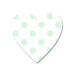 Polka Dots - Pastel Green on White Magnet (Heart)