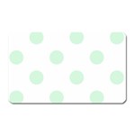 Polka Dots - Pastel Green on White Magnet (Rectangular)