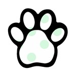 Polka Dots - Pastel Green on White Magnet (Paw Print)