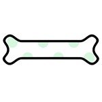Polka Dots - Pastel Green on White Magnet (Dog Bone)