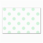 Polka Dots - Pastel Green on White Postcard 4  x 6 